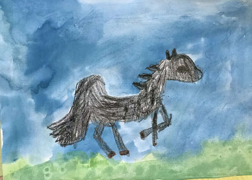 Слепая лошадь. Слепая лошадь картинки. Слепая лошадь Ушинский раскраска для детей.