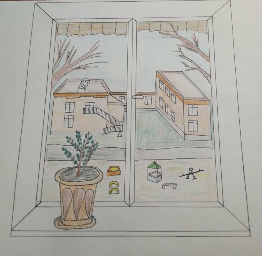 Bp vjtuj jryf 3. Рисунок на тему вид из окна. Вид из окна рисунок карандашом. Из моего окна. Современный город из моего окна рисунки.