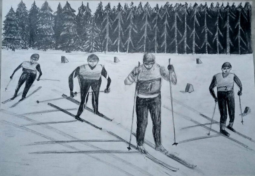 Лыжники возраст. Станковая композиция на тему лыжник в лесу. Станковая композиция на тему лыжник. Занятие по рисованию в средней группе на тему лыжник. Шемякин Возраст лыжник.