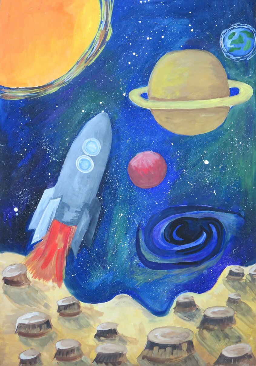 Как можно нарисовать космос. Рисование космос. Рисунок на космическую тему. Рисование на тему космос. Картины на тему космос.