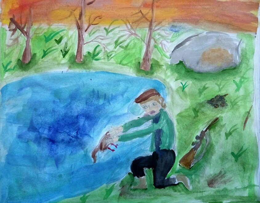 Васюткино озеро нарисовать легко. Рисунок на тему Васюткино озеро. Иллюстрация к произведению Васюткино озеро. Иллюстрация на тему Васюткино озеро 5 класс. Иллюстрация к рассказу Васюткино озеро рисунок.